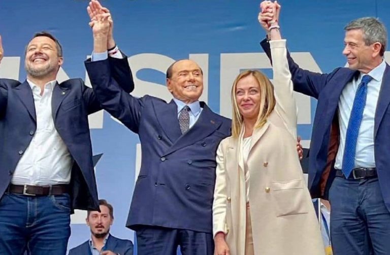 Giorgia Meloni e gli alleati di coalizione