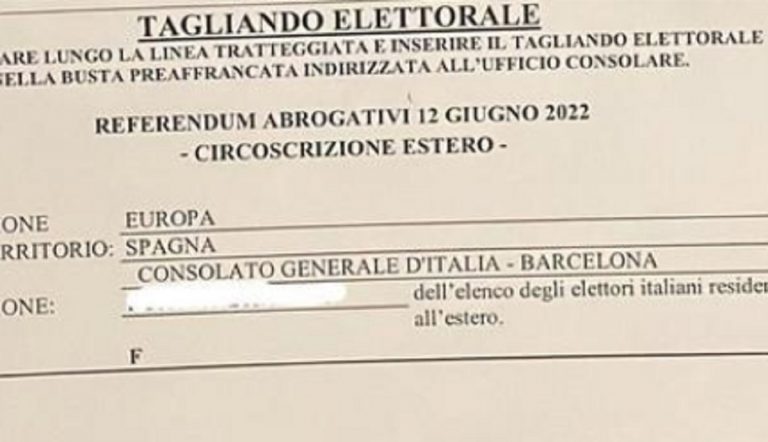 La schedula errata per gli elettori italiani in Spagna