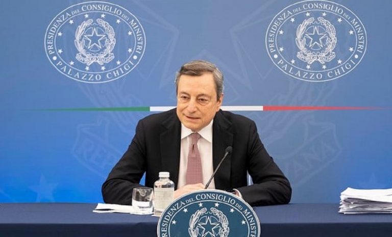 Il premier uscente Mario Draghi