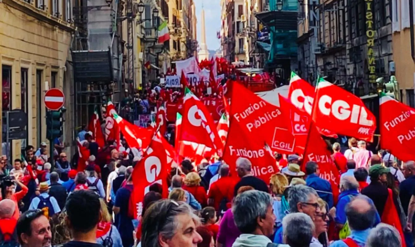 Manifestazione della Cgil a Roma