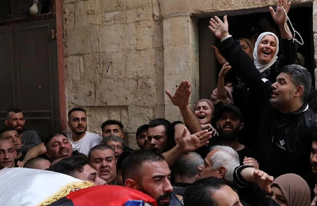 Dolore a Nablus in una foto Epa