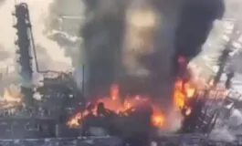 L'area in fiamme in un video social