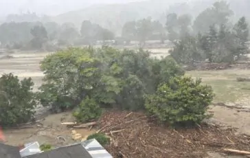 La devastazione provocata da Gabrielle in un foto della Raf NZ