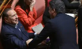 Berlusconi e Renzi in Senato