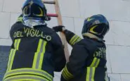 Sul luogo del crollo sono intervenuti i Vigili del Fuoco