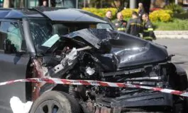L'auto di Immobile distrutta dopo l'incidente