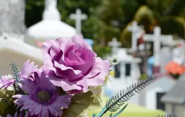 Funerali, fiori alla tomba