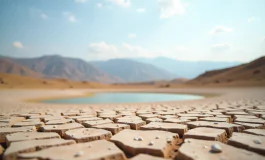 Lago artificiale a Potenza in stato di secchezza