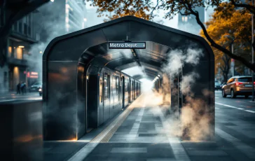 Un ragazzo soccorso dopo un incendio nella metro A