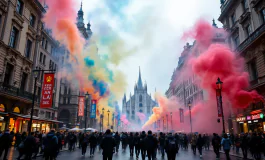 Corteo di protesta a Milano contro la guerra e ddl 1660