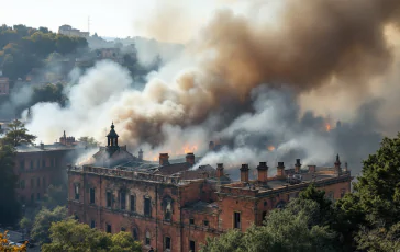 Vigili del fuoco in azione ai Magazzini del Cotone
