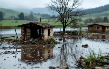 Imagen de la inundación en Mugello con daños visibles
