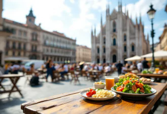 Aðgerðarsinnar Ultima Generazione sýna í Mílanó með vegan máltíðum