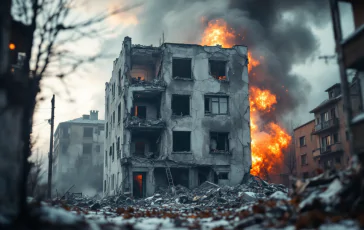 Immagine dell'esplosione a Villanterio con soccorsi