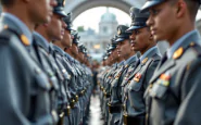 Cerimônia de juramento na Escola Militar de Teulié