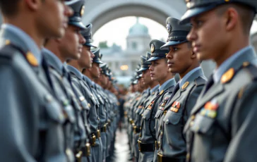 Ceremonia de juramentación en la Escuela Militar de Teulié