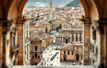 Panoramablick auf Palermo mit historischen Gebäuden