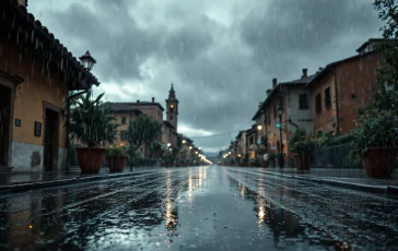 Bild von schweren Regenfällen in Italien mit Alarmstufe Rot
