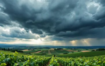 Wetterkarte mit orangefarbener Warnung in der Toskana