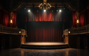 Martina Colombari sul palco del teatro in un momento emozionante