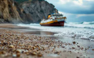 Immagine della nave incagliata a Marina di Massa