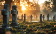 Girl dancing in a cemetery in Poggio a Caiano