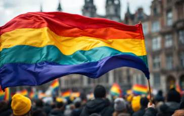 Rita De Crescenzo durante la manifestazione a Roma