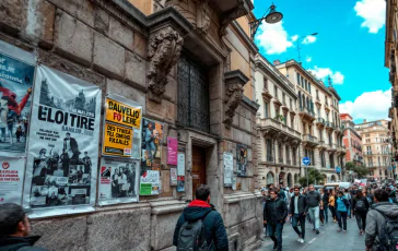 Manifestaciones y enfrentamientos en el barrio de Bagnoli de Nápoles