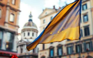 Manifestazione pro-Europa a Roma con bandiere e partecipanti
