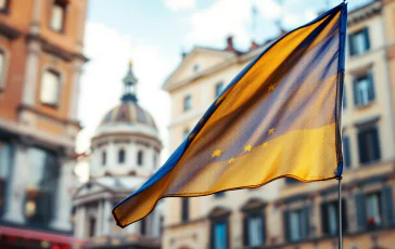 Manifestazione pro-Europa a Roma con bandiere e partecipanti