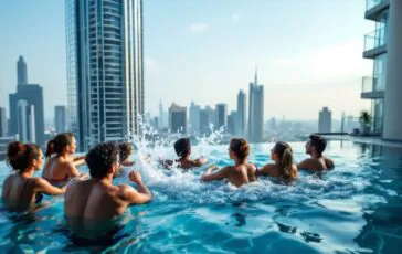 terremoto piscina grattacielo