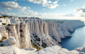 Scala dei Turchi con cartello di accesso interdetto