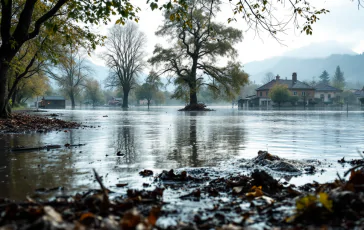 Immagine di allerta rossa in Piemonte per esondazioni