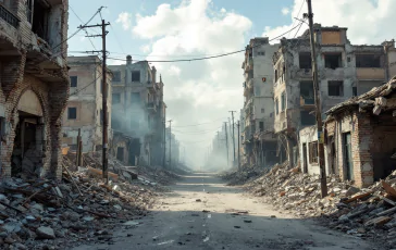 Imagem retratando as consequências dos ataques aéreos em Gaza