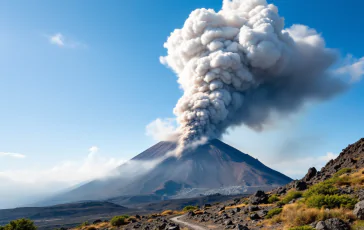 Immagine dell'Etna durante un'eruzione vulcanica