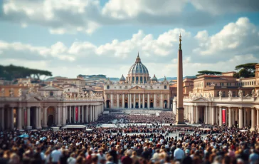 Messa in suffragio di papa Francesco con fedeli in preghiera