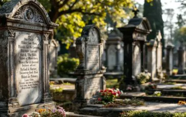 Immagine di un cimitero con bandiere rosse vietate