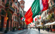 Corteo del 25 aprile a Romano di Lombardia con bandiere