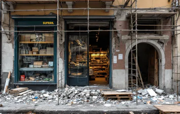 Cantiere a Firenze dopo il crollo con misure cautelari