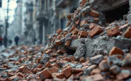 Immagine del crollo di via Campo di Fossa dopo il terremoto