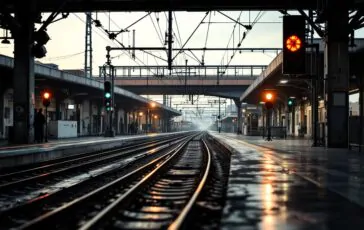 Treno in ritardo alla stazione in Puglia
