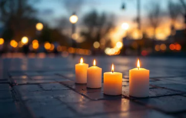 Fiaccolata a Jesi con partecipanti che tengono torce