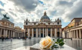 Folla in preghiera durante la visita di Papa Francesco