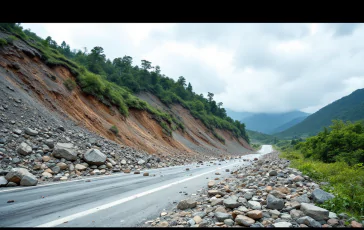 Frana sulla strada provinciale 51 a Volastra