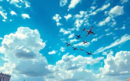 Frecce Tricolori e Red Arrows in volo su Roma