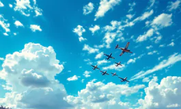 Frecce Tricolori e Red Arrows in volo su Roma