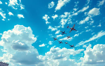 Frecce Tricolori e Red Arrows in volo su Roma