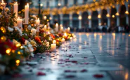 Funerali di Papa Francesco con fedeli in preghiera