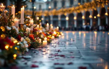 Funerali di Papa Francesco con fedeli in preghiera