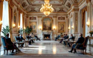 Giorgia Meloni durante un incontro a Washington